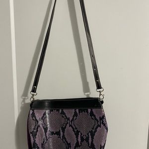 Snake skin Suede Leather Shoulder Bag